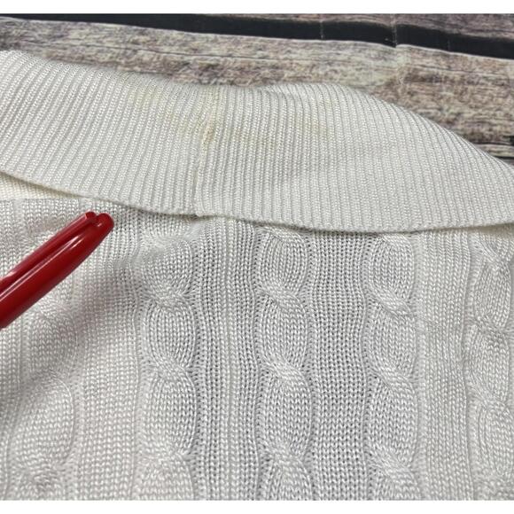 Lauren Ralph Lauren Cardigan Sweater Womens Medium Cable Knit Open Shawl - Picture 11 of 15